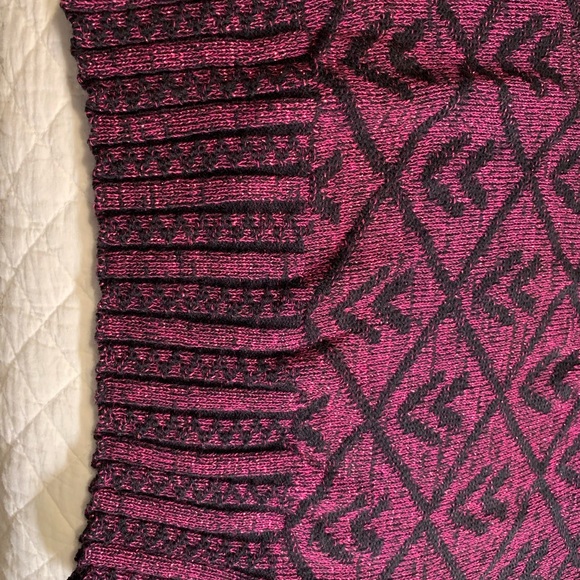 Vintage sweater 70s or 80s purple and black mock turtleneck - Picture 6 of 8